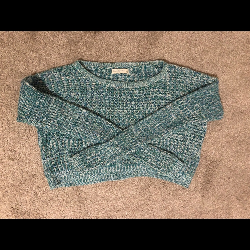 A&F Heather green cropped sweater